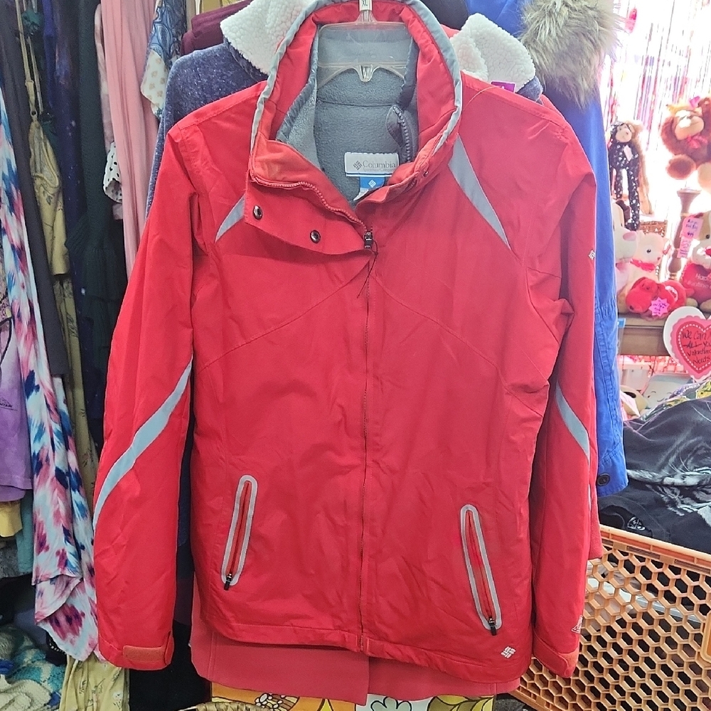 Columbia Red Bugaboo Jacket with Gray Accents